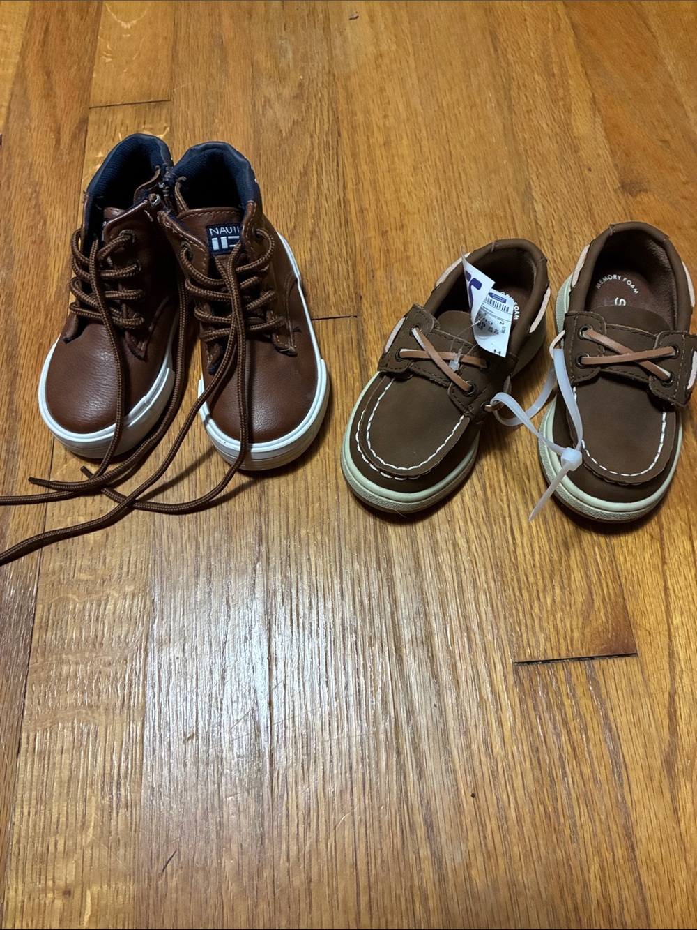 Nautica Kids Brown Lace-Up and Boat Shoes Duo